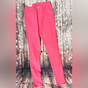 Pink Skinny Fit High Rise Pants